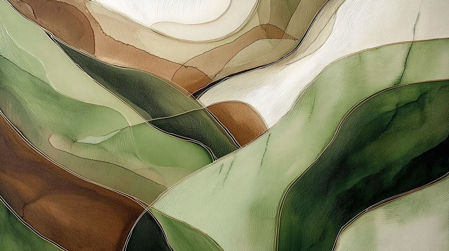 Vagues organiques vertes et brunes