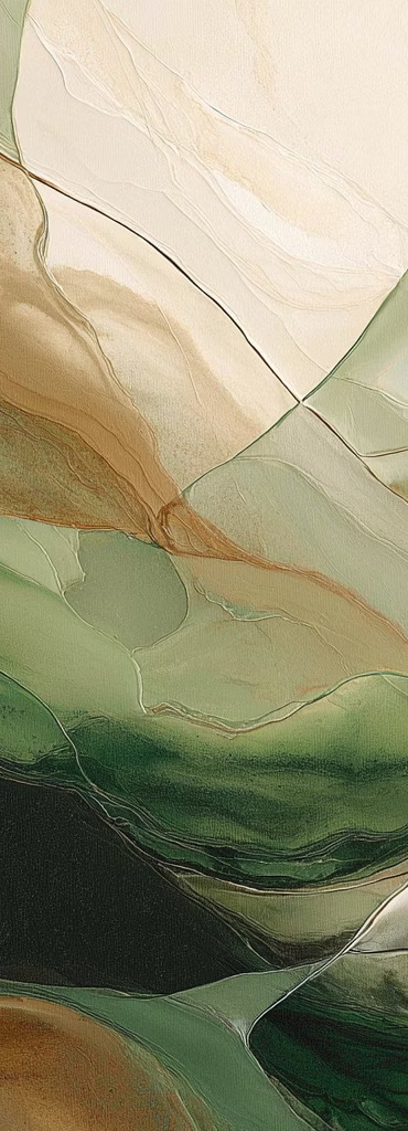Paysage stratifié vert et beige